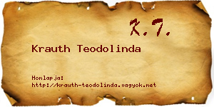 Krauth Teodolinda névjegykártya